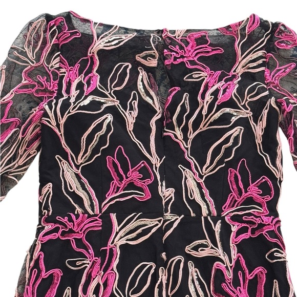 MARCHESA NOTTE***Elegant Floral Long Sleeve Maxi Dress Gown***US 6 $1295 - Picture 5 of 14